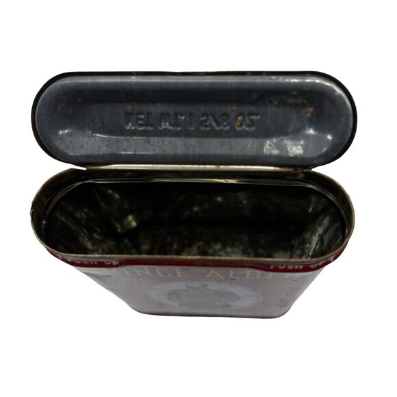 Prince Albert Tobacco Crimp Cut Tin Can Vintage Distressed Red Black Retro - Picture 8 of 14